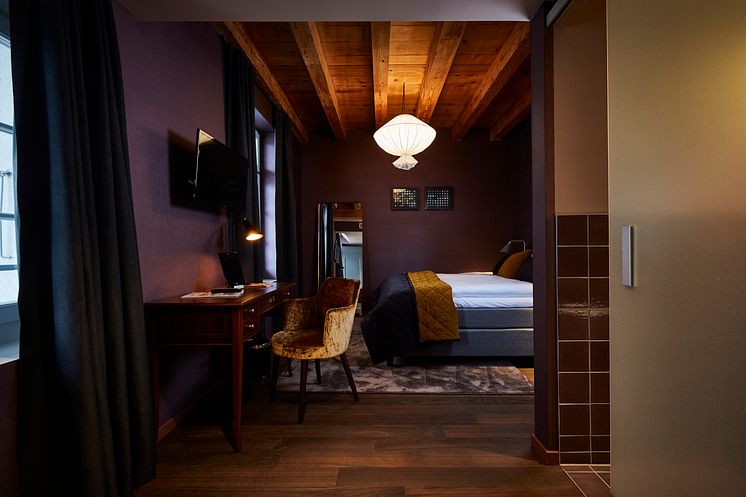 Guest room at Spedition Hotel, Thun, Switzerland - hotel design by Stylt