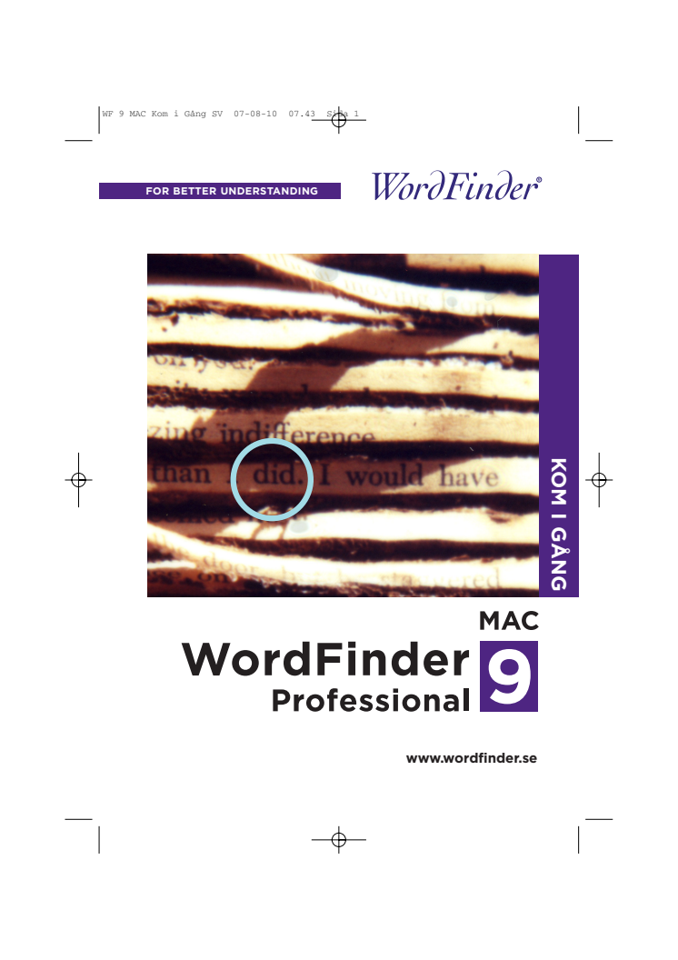 Snabbguide för WordFinder 9 Professional, Mac