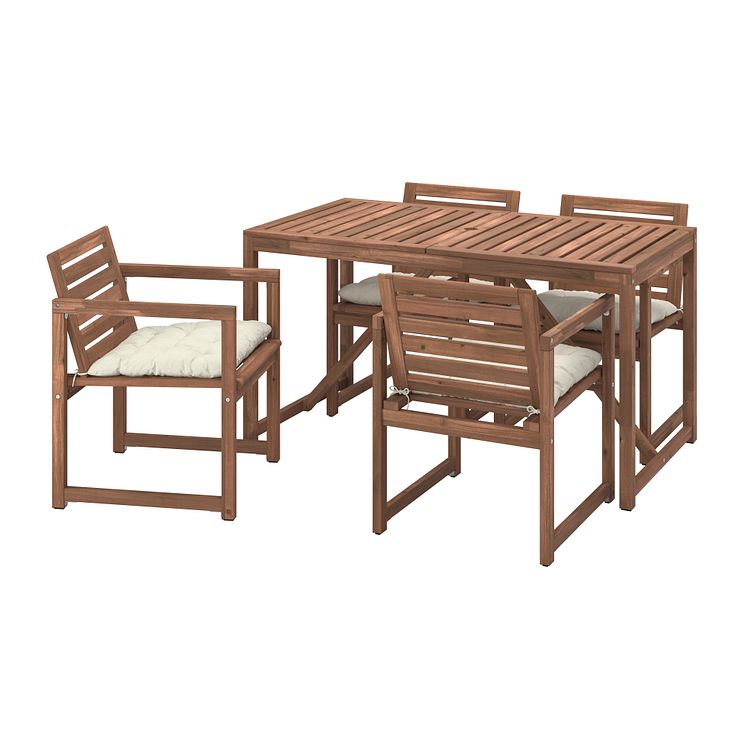 NÄMMARÖ bord inkl. 4 stole med armlæn 2939 DKK