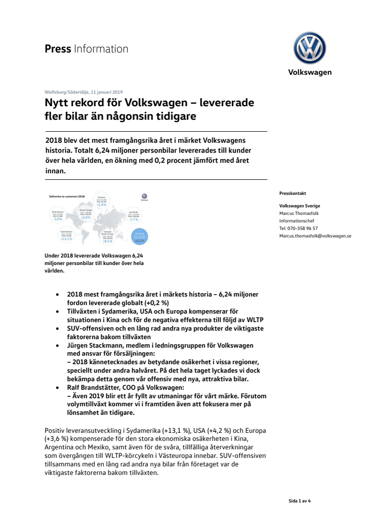 Nytt rekord för Volkswagen – levererade fler bilar än någonsin tidigare