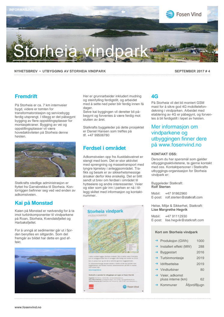 Nyhetsbrev Stoheia vindpark #4 - 2017