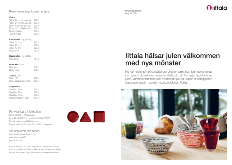 Iittala hälsar julen välkommen med nya mönster