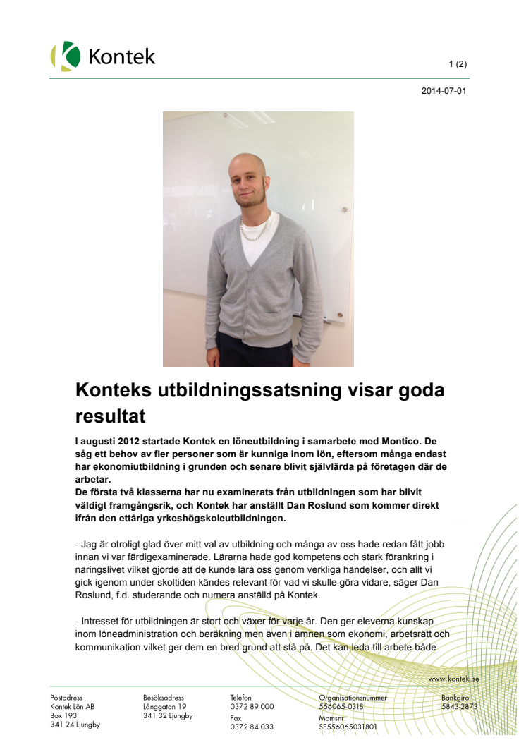 Konteks utbildningssatsning visar goda resultat