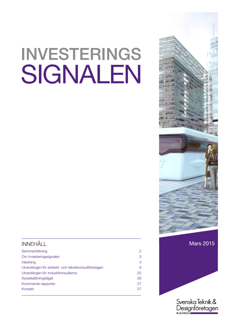 Svenska Teknik&Designföretagen: Investeringssignalen, mars 2015