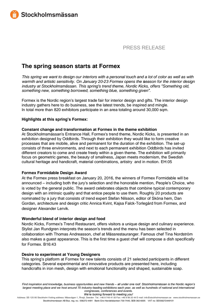 The spring season starts at Formex