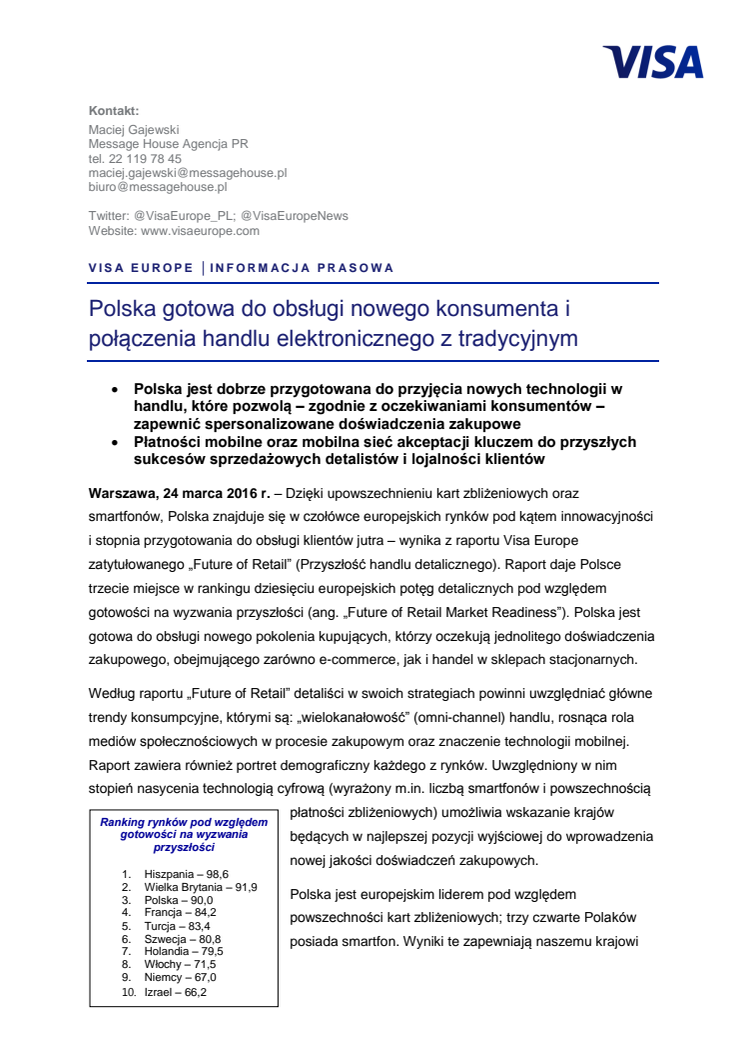 Polska gotowa do obsługi nowego konsumenta i połączenia handlu elektronicznego z tradycyjnym