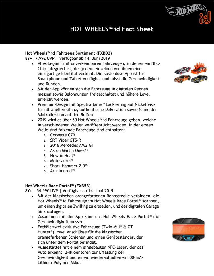 HOT WHEELS ID Factsheet