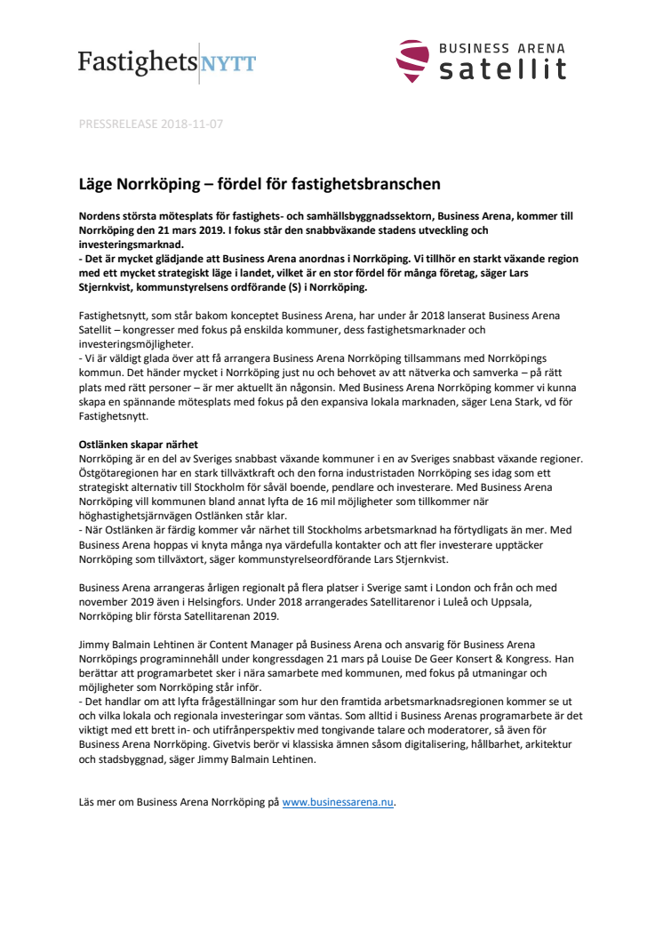 Läge Norrköping – fördel för fastighetsbranschen