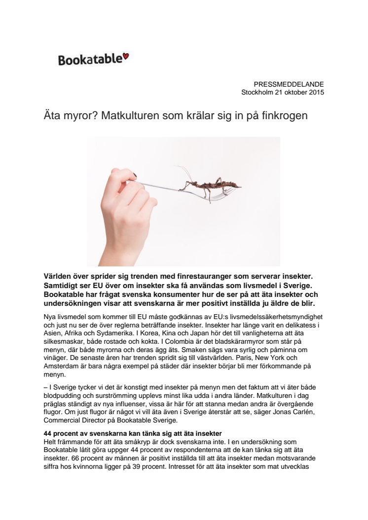 Äta myror? Matkulturen som krälar sig in på finkrogen  
