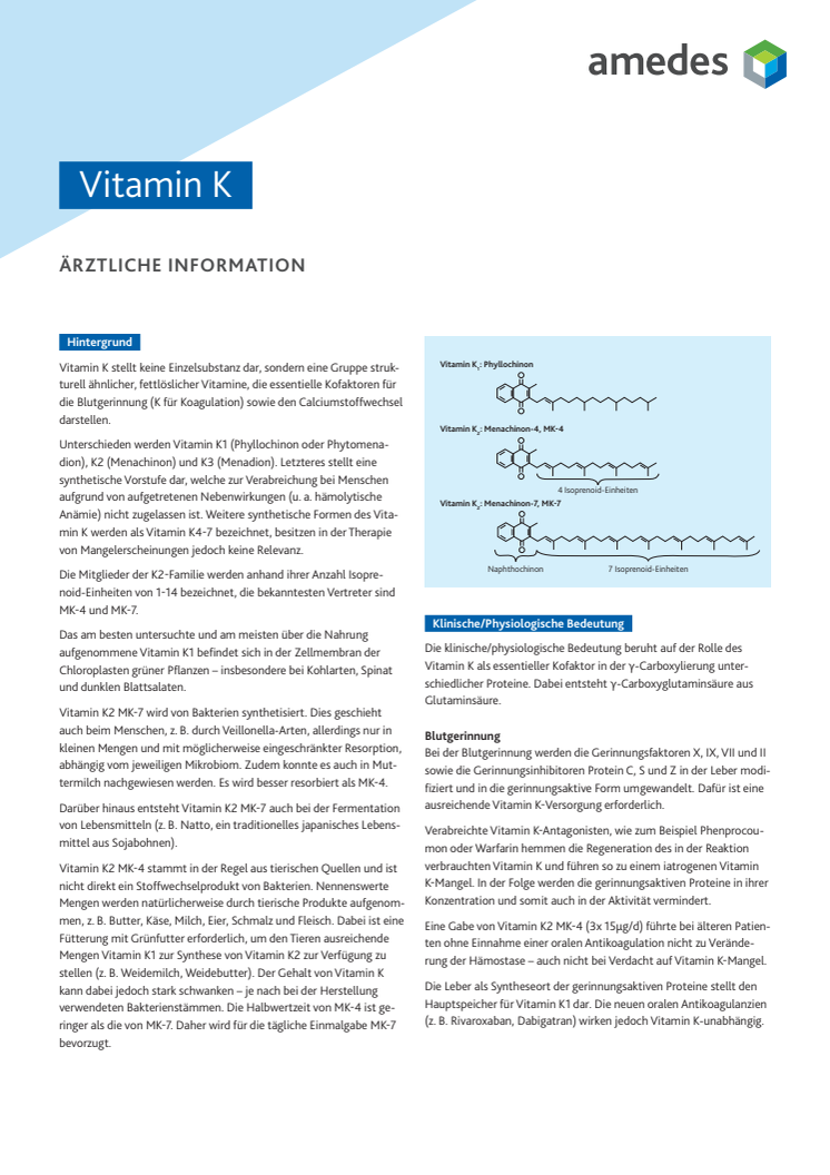 Ärztliche Information Vitamin K2