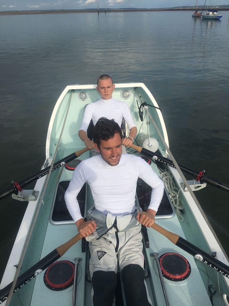 Hi-res image - Ocean Signal - Ocean Signal-sponsored Atlantic charity rowers Jude Massey and Dr Greg Bailey