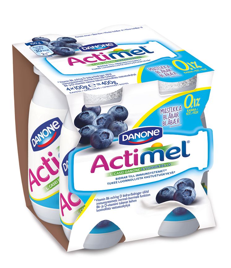 Actimel Blåbär 0,1% 4-pack