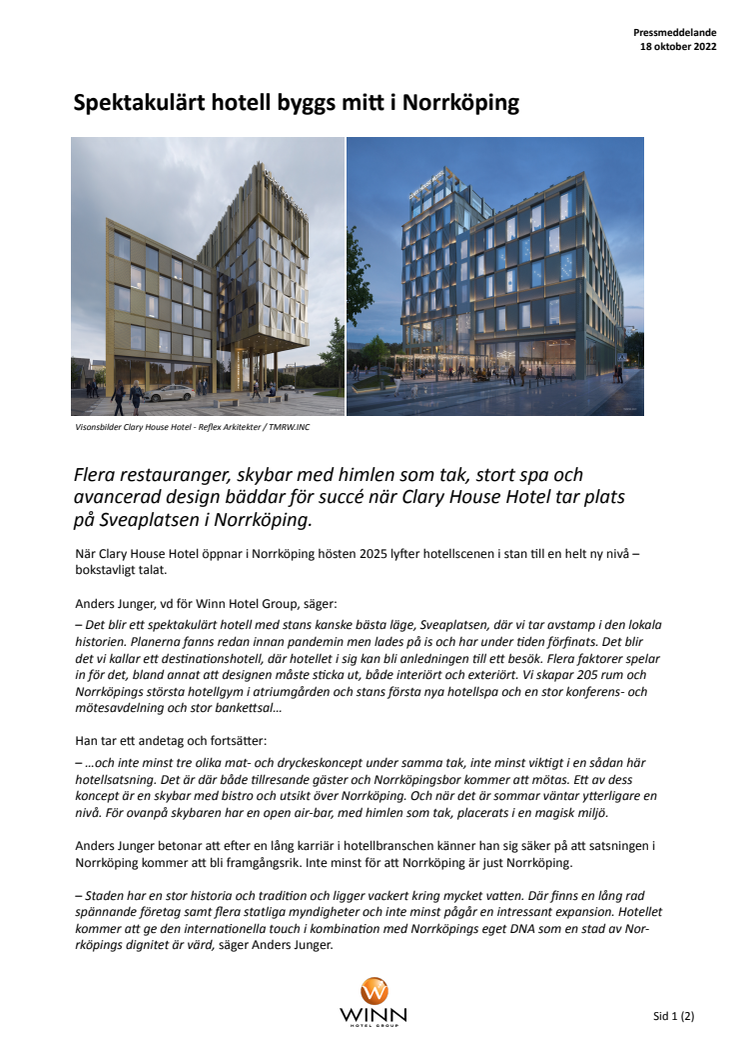 Pressmeddelande Spektakulärt hotell byggs mitt i Norrköping_WHG 18 okt 2022.pdf