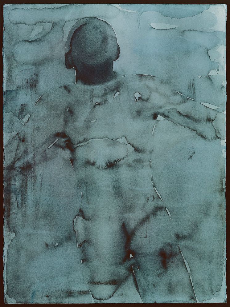 Mats Gustafson, Nude in Water, 1994, akvarell på papper