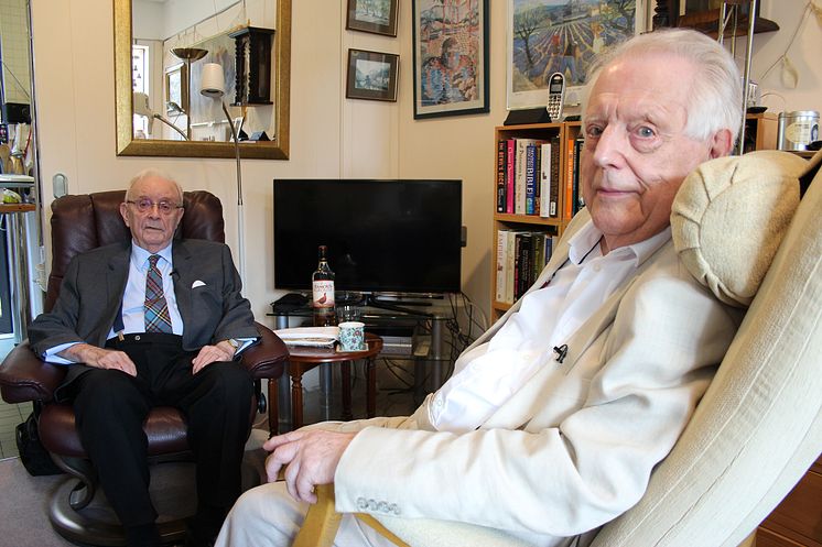 Jimmy (left) and Stanley in Stanley's almshouse flat, near Farringdon