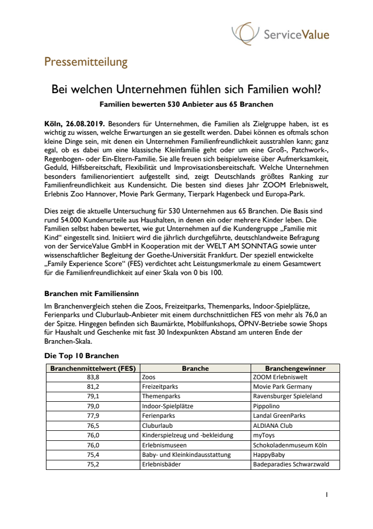 Bei welchen Unternehmen fühlen sich Familien wohl?