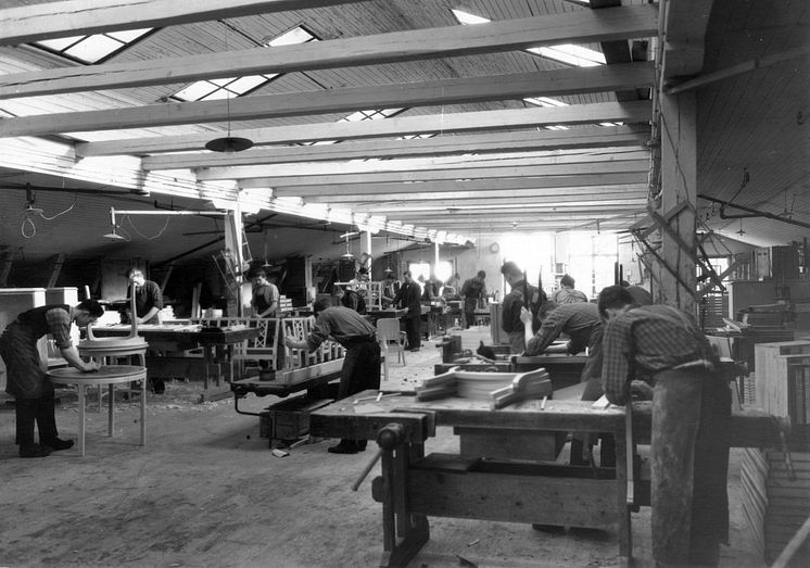 NK verkstad omkring 1929 lärlingsverkstad Sörmlands museum