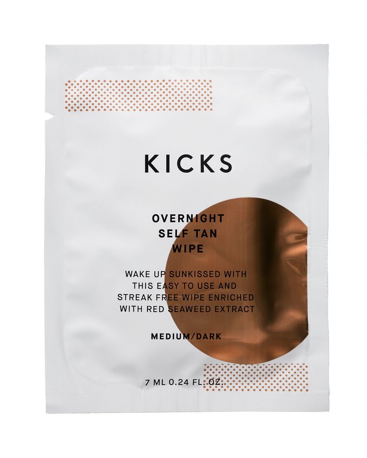 KICKS Beauty Overnight Self Tan Wipe MediumDark