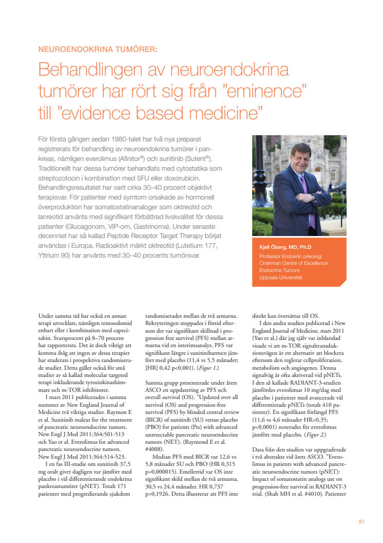 Professor Kjell Öberg: Neuroendokrina tumörer – nya behandlingsstrategier