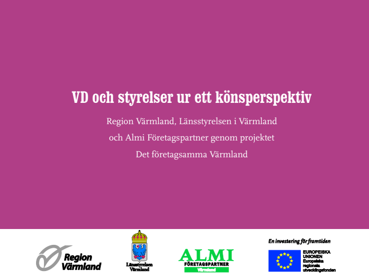 VD och styrelser ur ett könsperspektiv