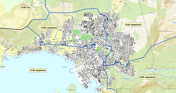 4100 Jørpeland - -postnummerinndeling