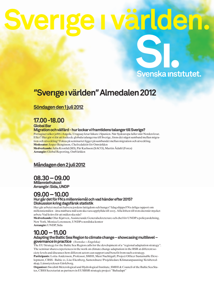Fullständigt program: Sverige i världen