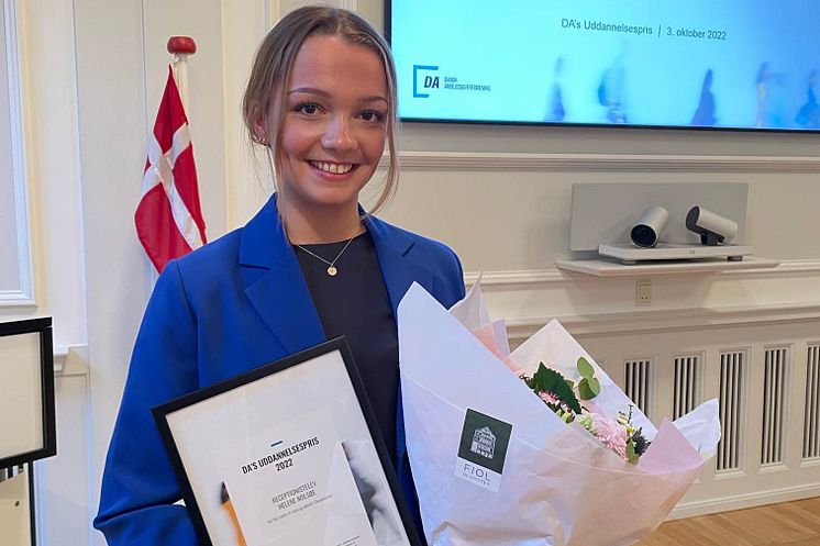 Helene er stolt og beæret over at modtage DA's Uddannelsespris og glæder sig til at se, hvad hendes udlandsophold bringer hende