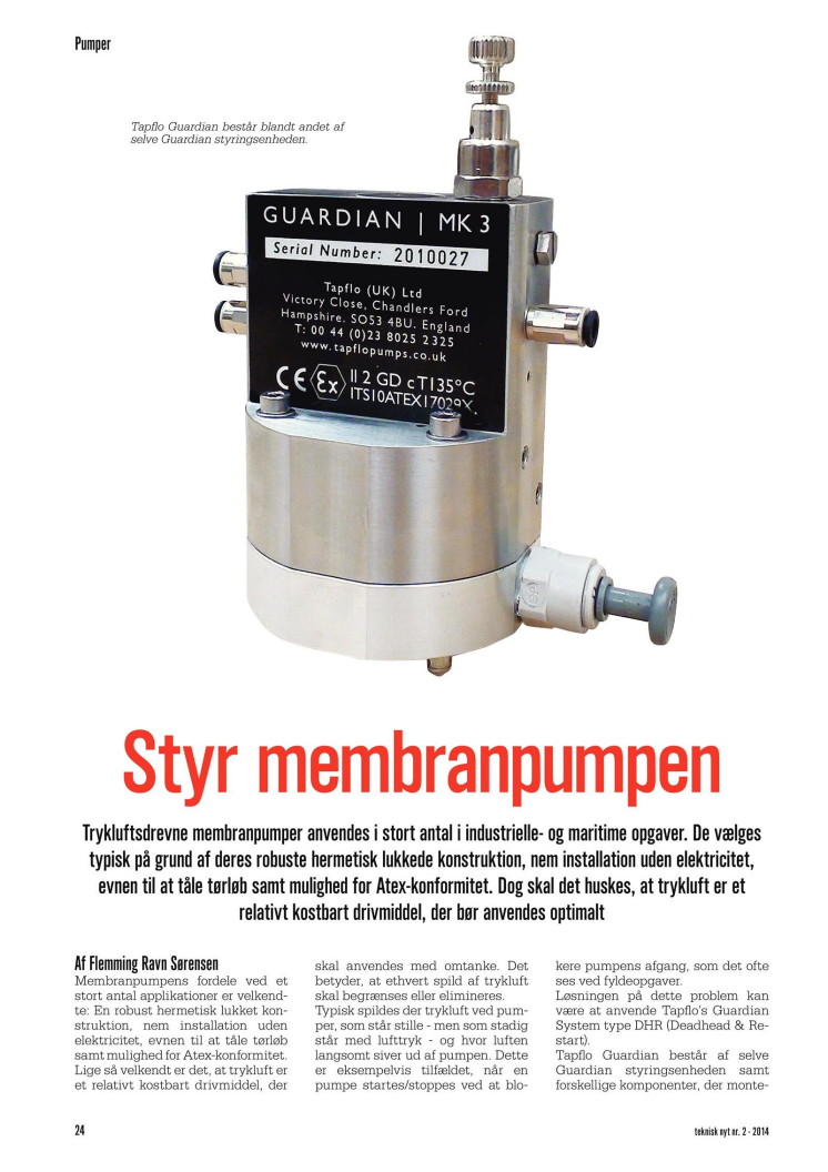 Styr din membranpump
