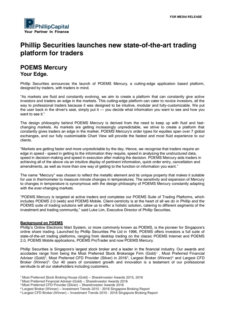 Phillip Securities launches new state-of-the-art trading platform for traders