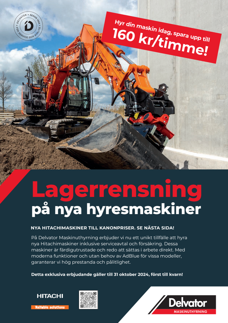 Lagerrensning nya hyresmaskiner