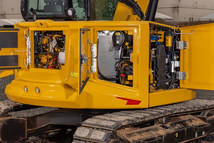 Cat 308 CR med fast bom, Next generation, enkel serviceåtkomst