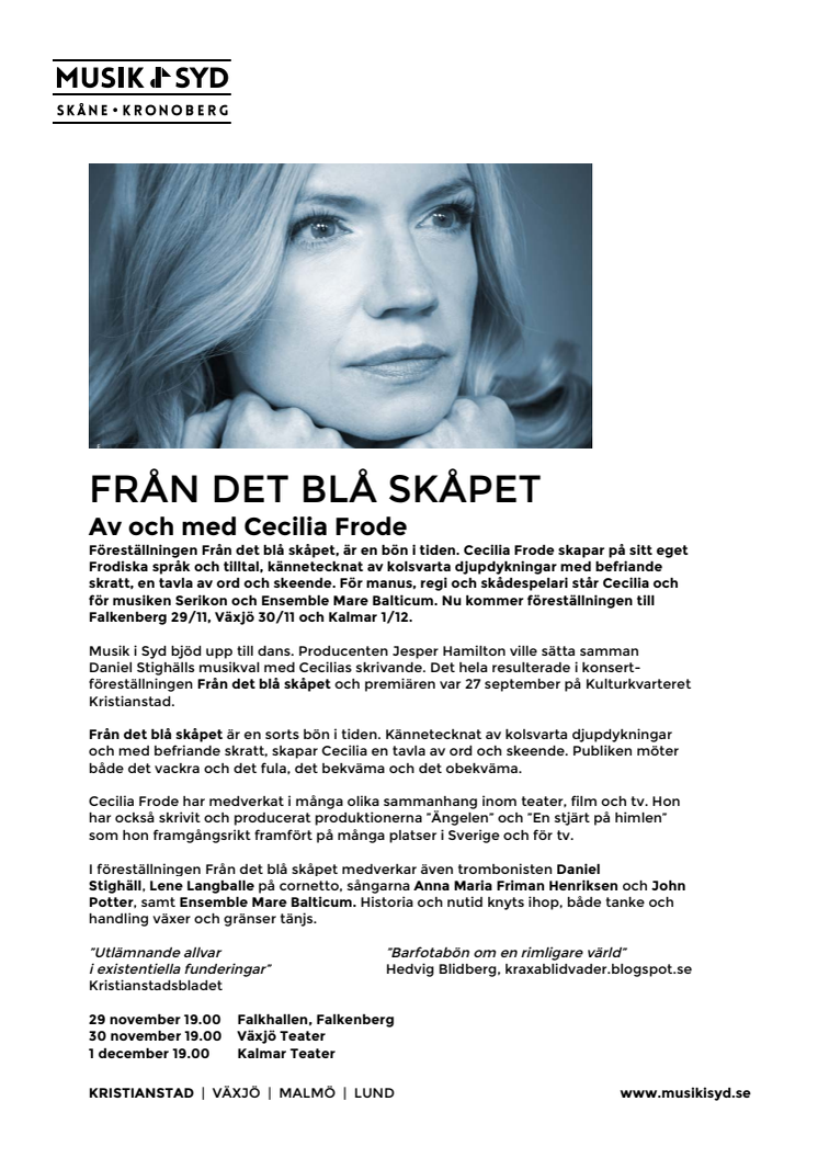 En bön i tiden med skådespelaren Cecilia Frode