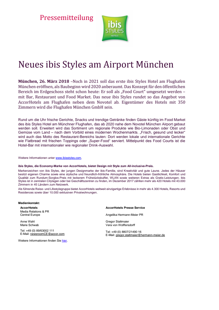 Neues ibis Styles am Airport München