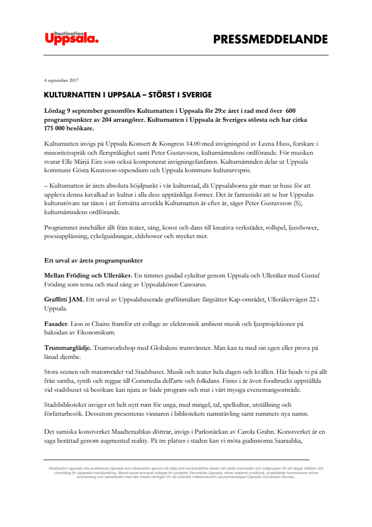 Kulturnatten i Uppsala – störst i Sverige