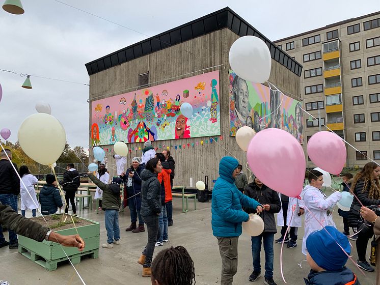 invigning 10-åringarnas konst Regnbågsparken 24 oktober 2020