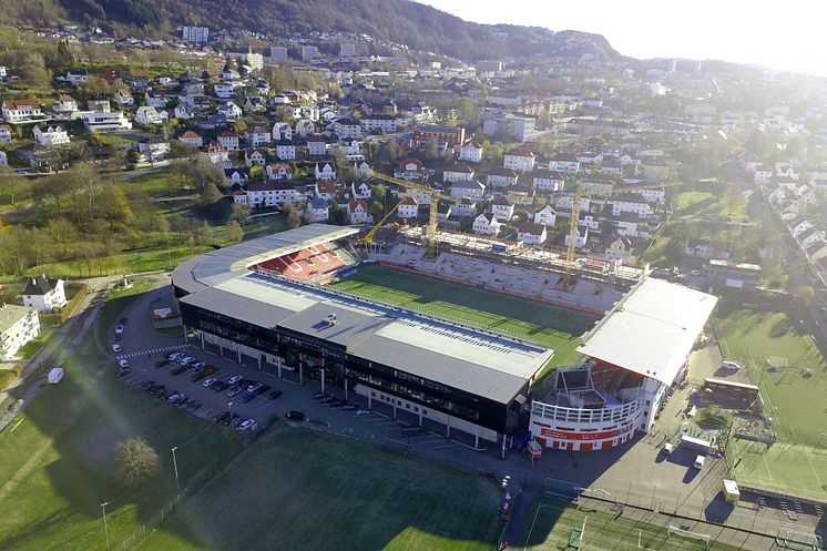 Bygging av ny tribune og studenthybler ved Brann stadion