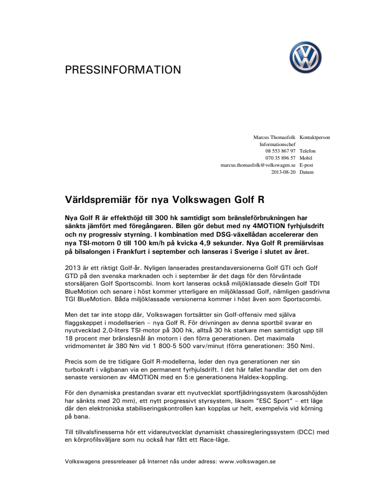 Info Golf R