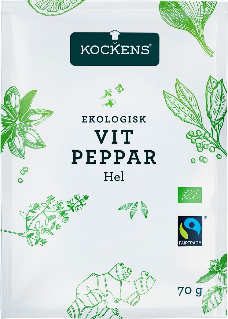 Vitpeppar hel Ekologisk Fairtrade