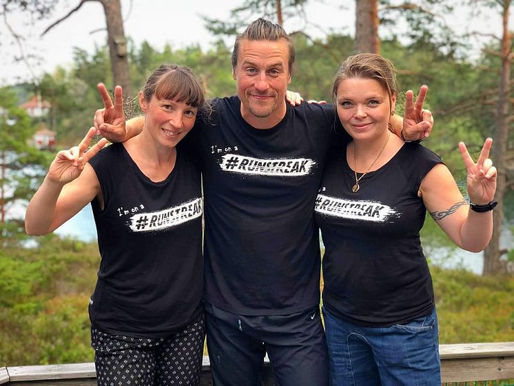 Ellen Westfelt, Daniel Karlsson och Ann-Elise Tammar, tre hängivna runstreakers.