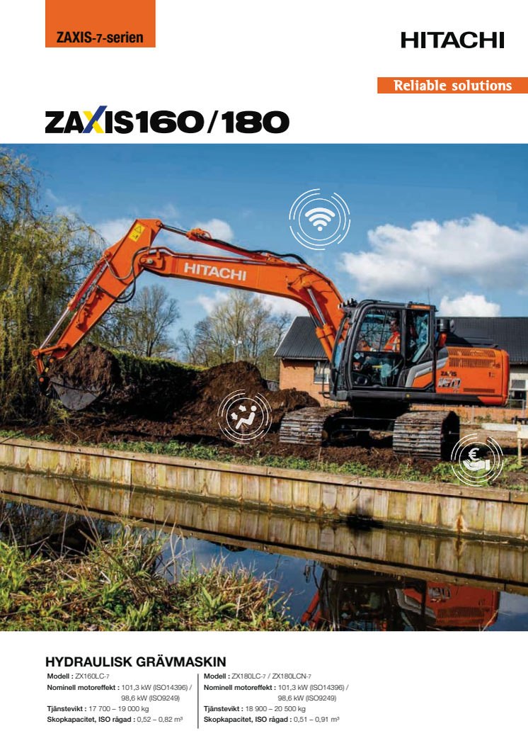 Produktbroschyr Nya Hitachi Bandgrävare ZX160-7 och ZX180-7