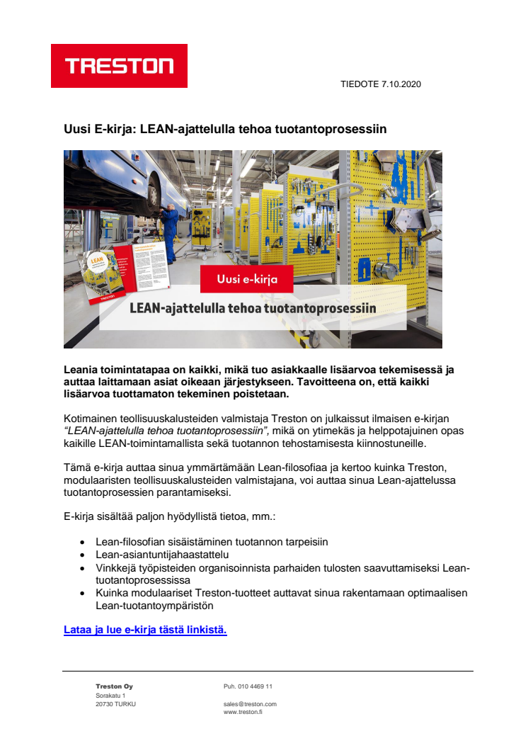 Uusi e-kirja:LEAN-ajattelulla tehoa tuotantoprosessiin