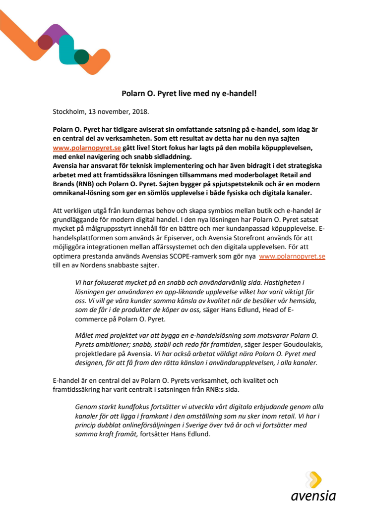 Polarn O. Pyret live med ny e-handel!