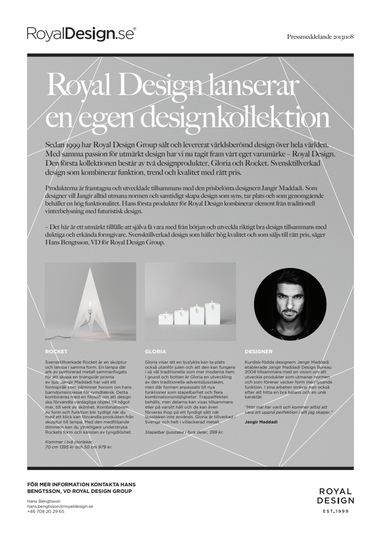 Royal Design lanserar en egen designkollektion