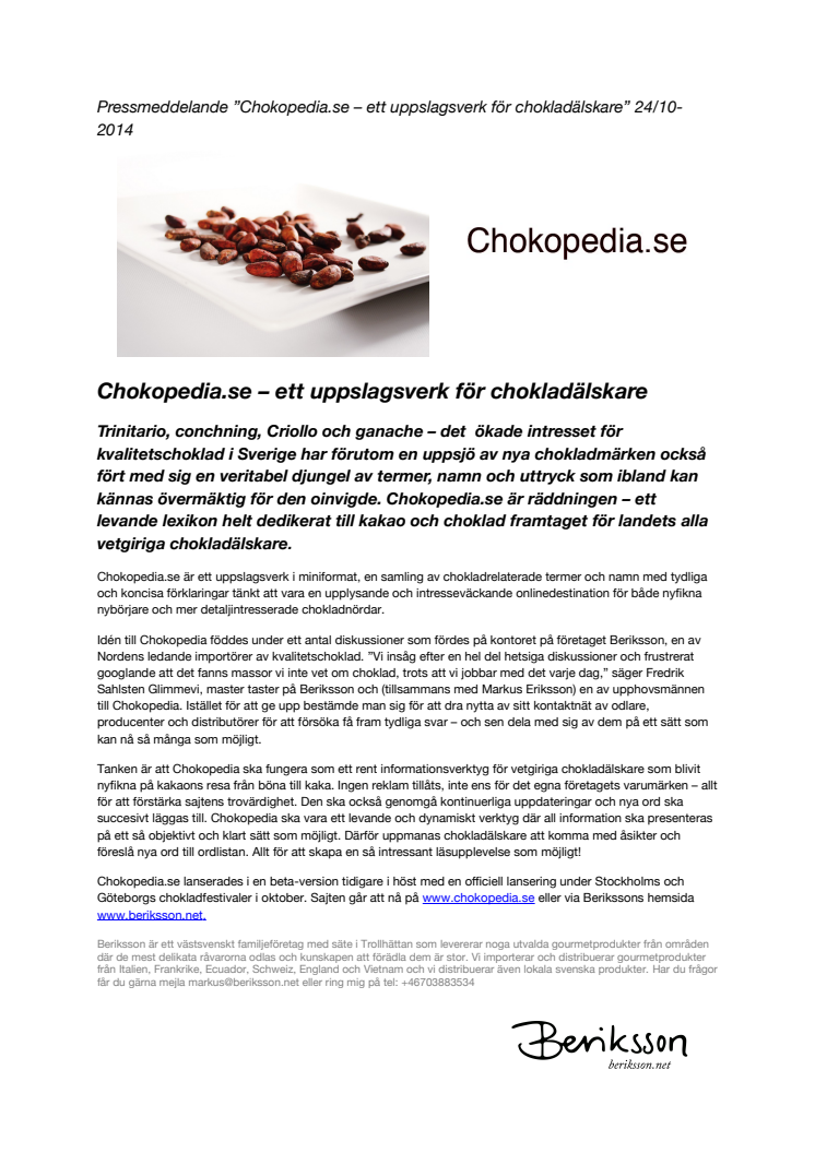 Chokopedia.se – ett uppslagsverk för chokladälskare