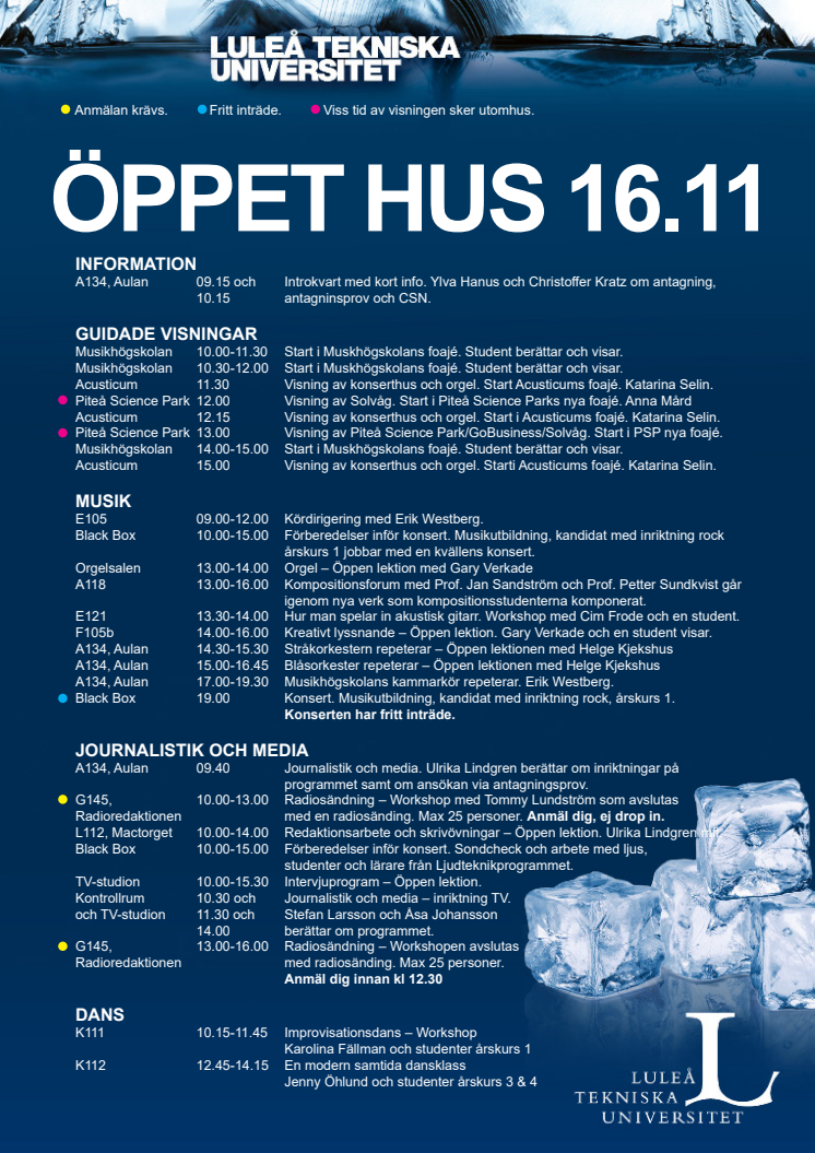 Öppet hus 16 november