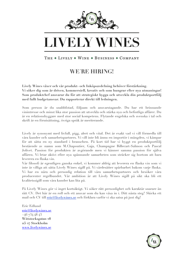 WE'RE HIRING!