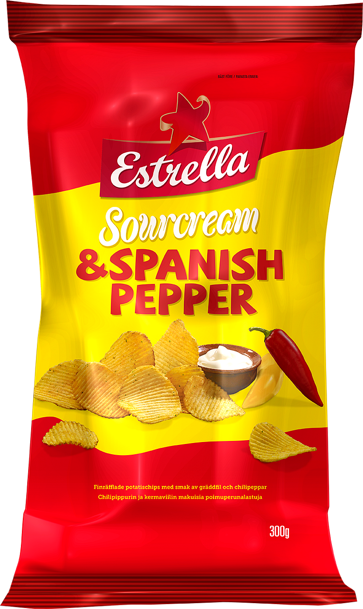 Estrella Sourcream & Spanish pepperchips 