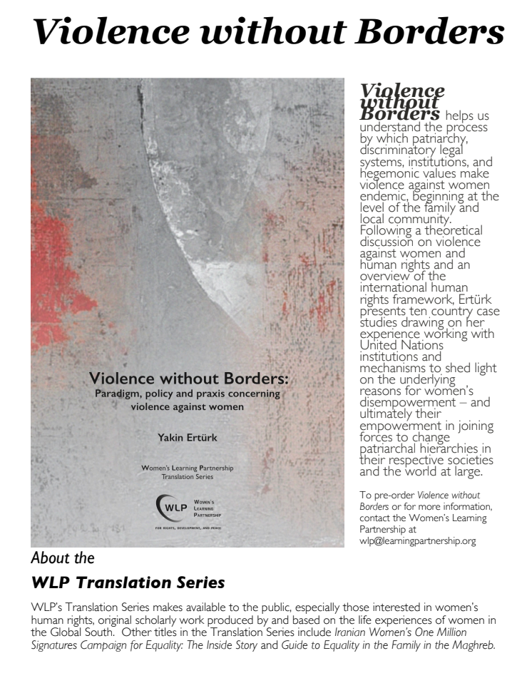 Violence without Borders - Paradigm, policy and praxis concerning violence against women