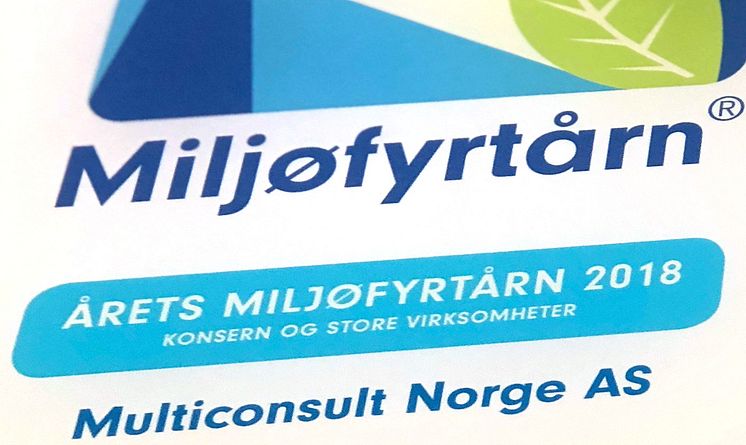 Multiconsult er kåret til Årets Miljøfyrtårn