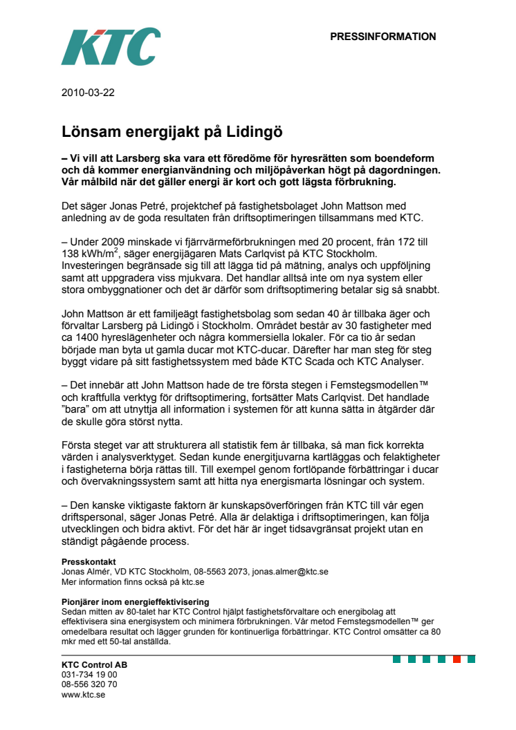 Lönsam energijakt på Lidingö